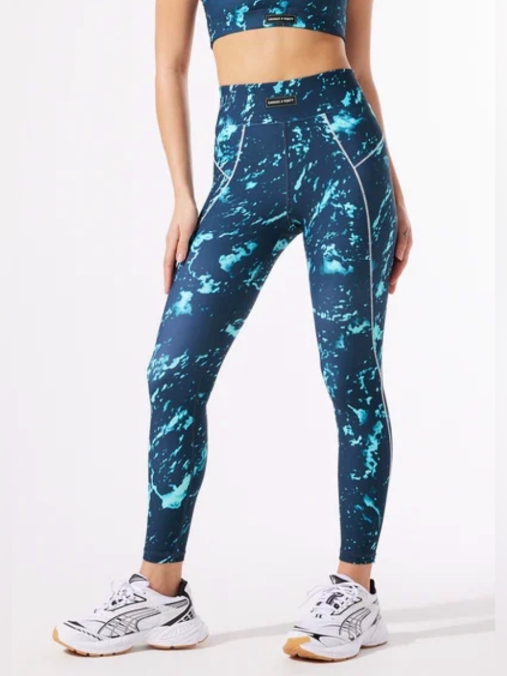 Savage X Fenty Running Hot High Waist 7/8 Legging Blue Splatter Print 2X(20-22)